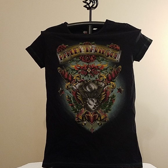 T-Shirt Uomo Harley-Davidson Logo Bar & Shield - Nero, Cotone, Maniche Corte, Taglio Comfort